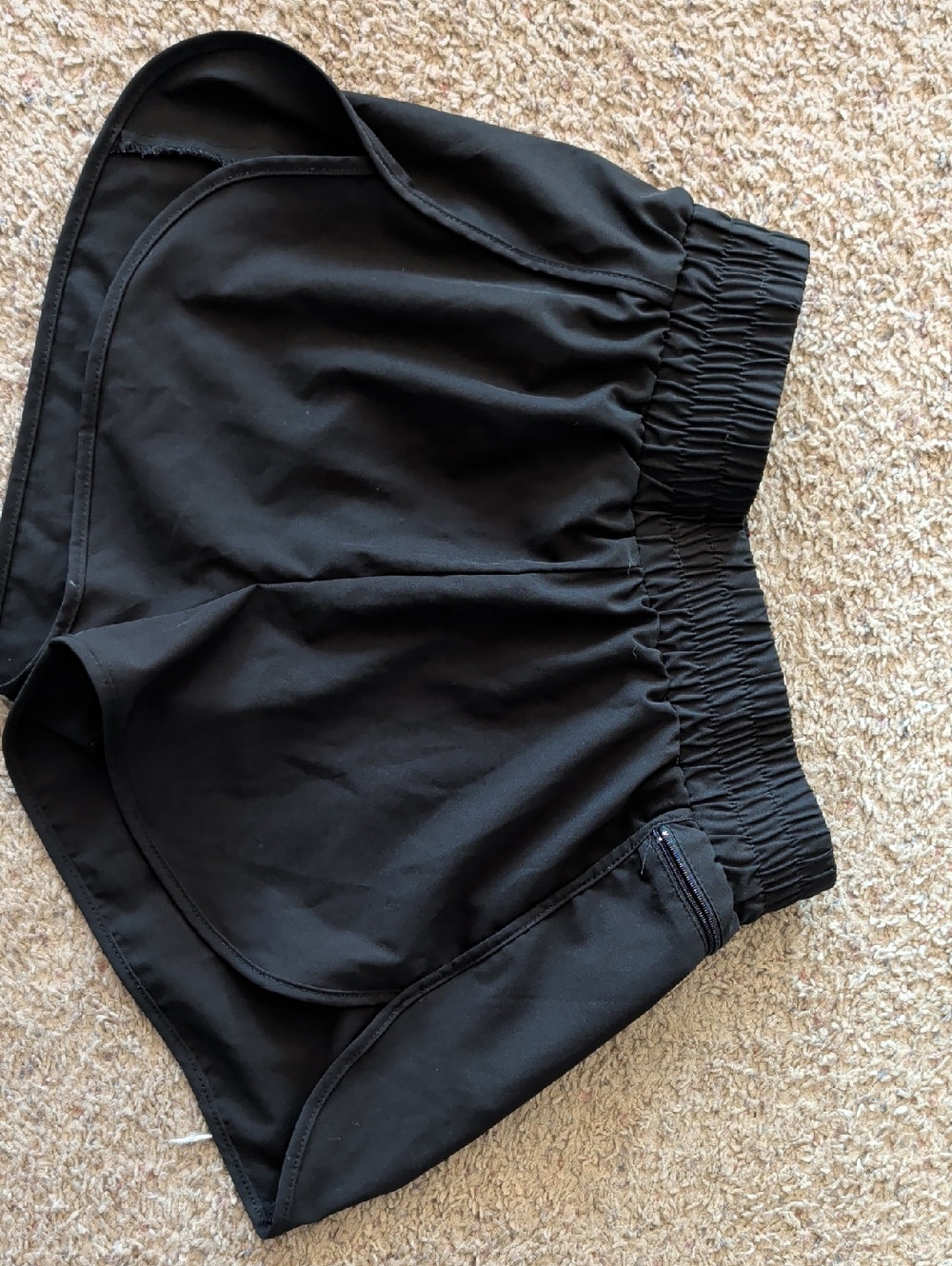 Women's Black Athletic Shorts with Elastic Waist